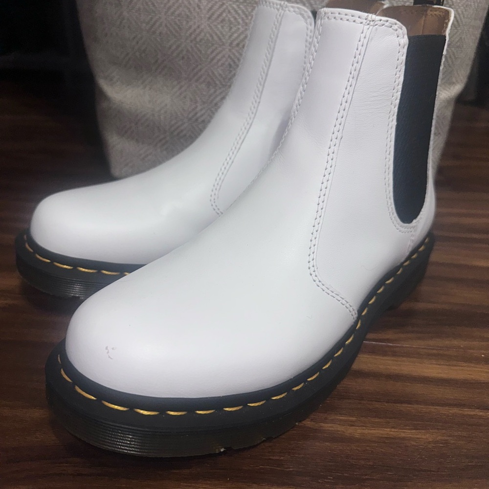 Dr. Martens White Chelsea Boots